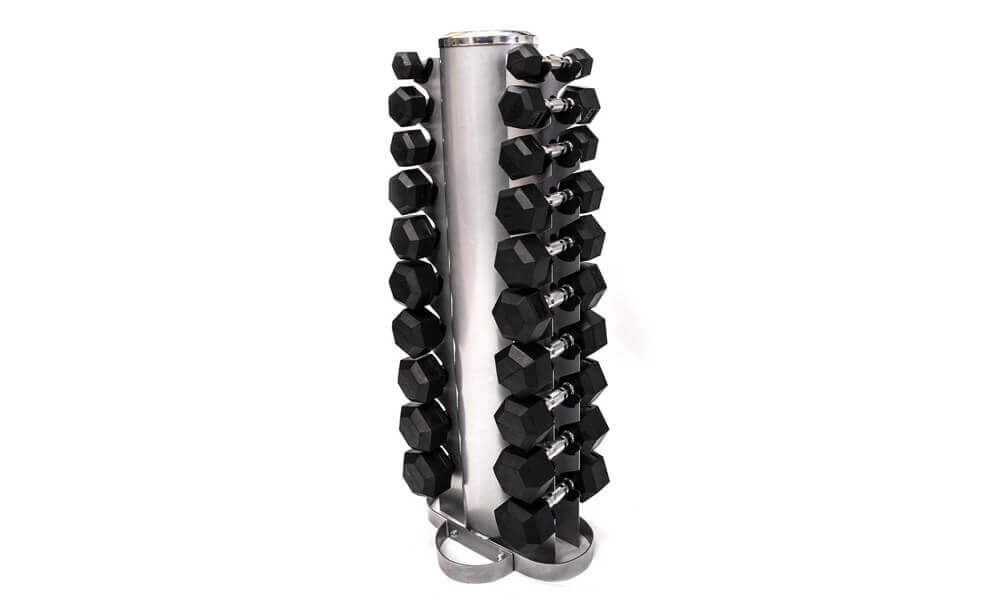 10 pairs vertical hex dumbbell rack