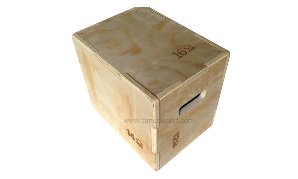 3-in-1 Wooden Plyometric Box(12"×14"×16")