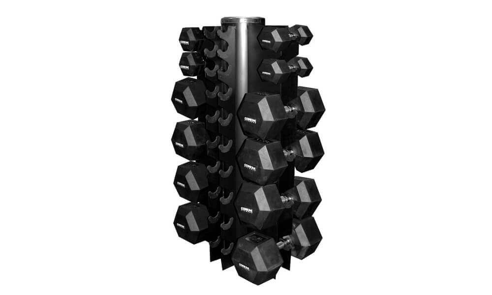 Four-Sided Vertical Dumbbell Rack
