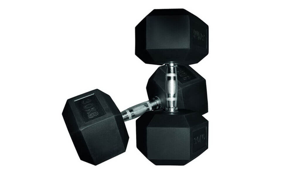 Rubber Coated Hex Dumbbells