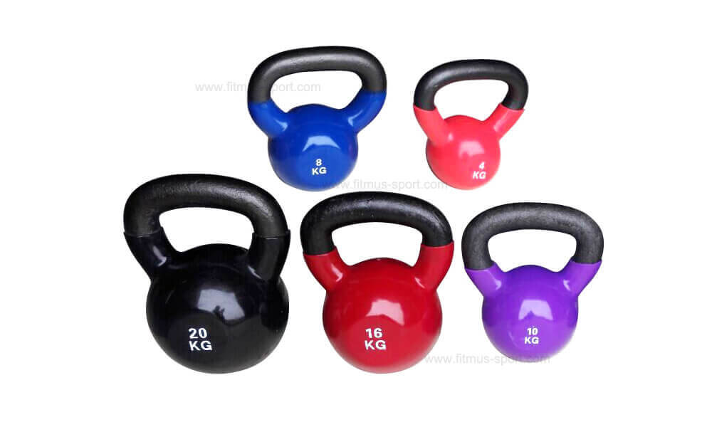 Colorful vinyl dipped kettlebell