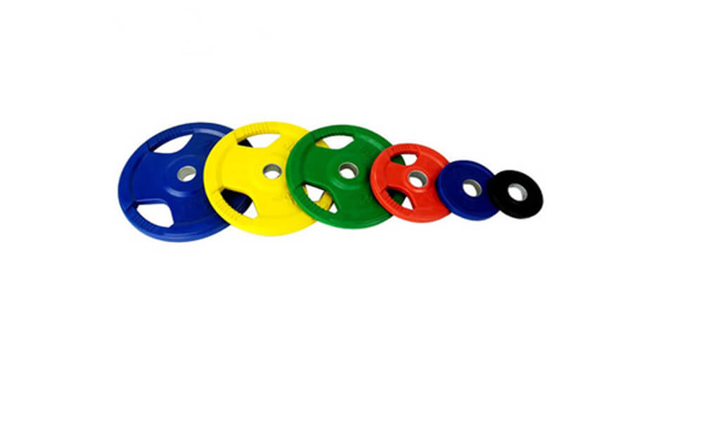 Tri-grip color olympic rubber plate