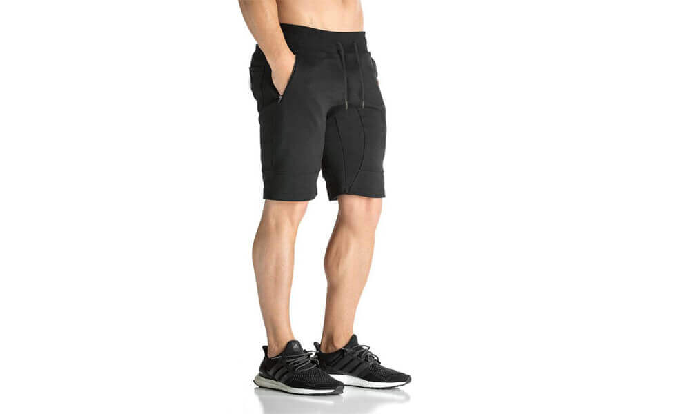 Fitness Shorts Crossfit Double Layers Custom Black Mens Gym Shorts