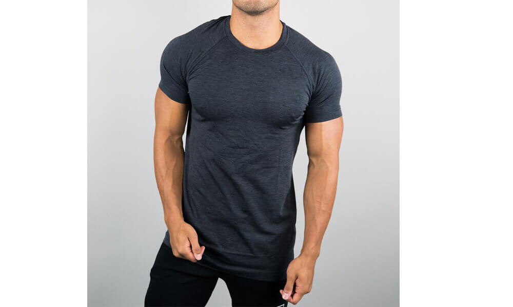 OEM custom men fabric polyester gym sport fitness plain T shirts