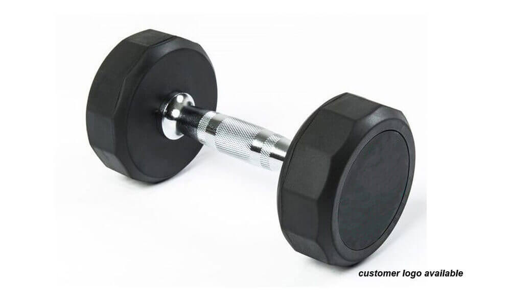 12-Sided Rubber Encased Dumbbell