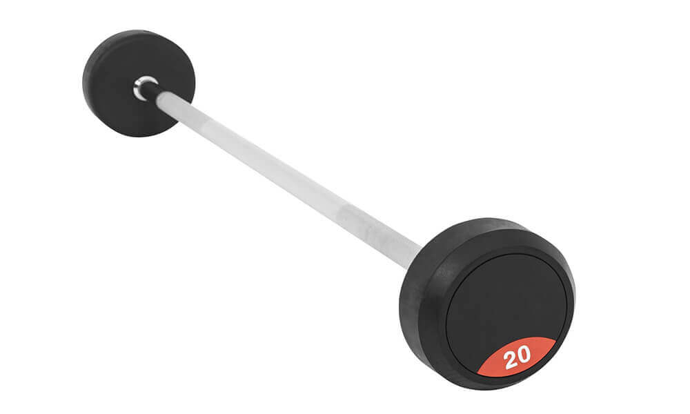 Rubber Straight Curl Fixed Barbell Set